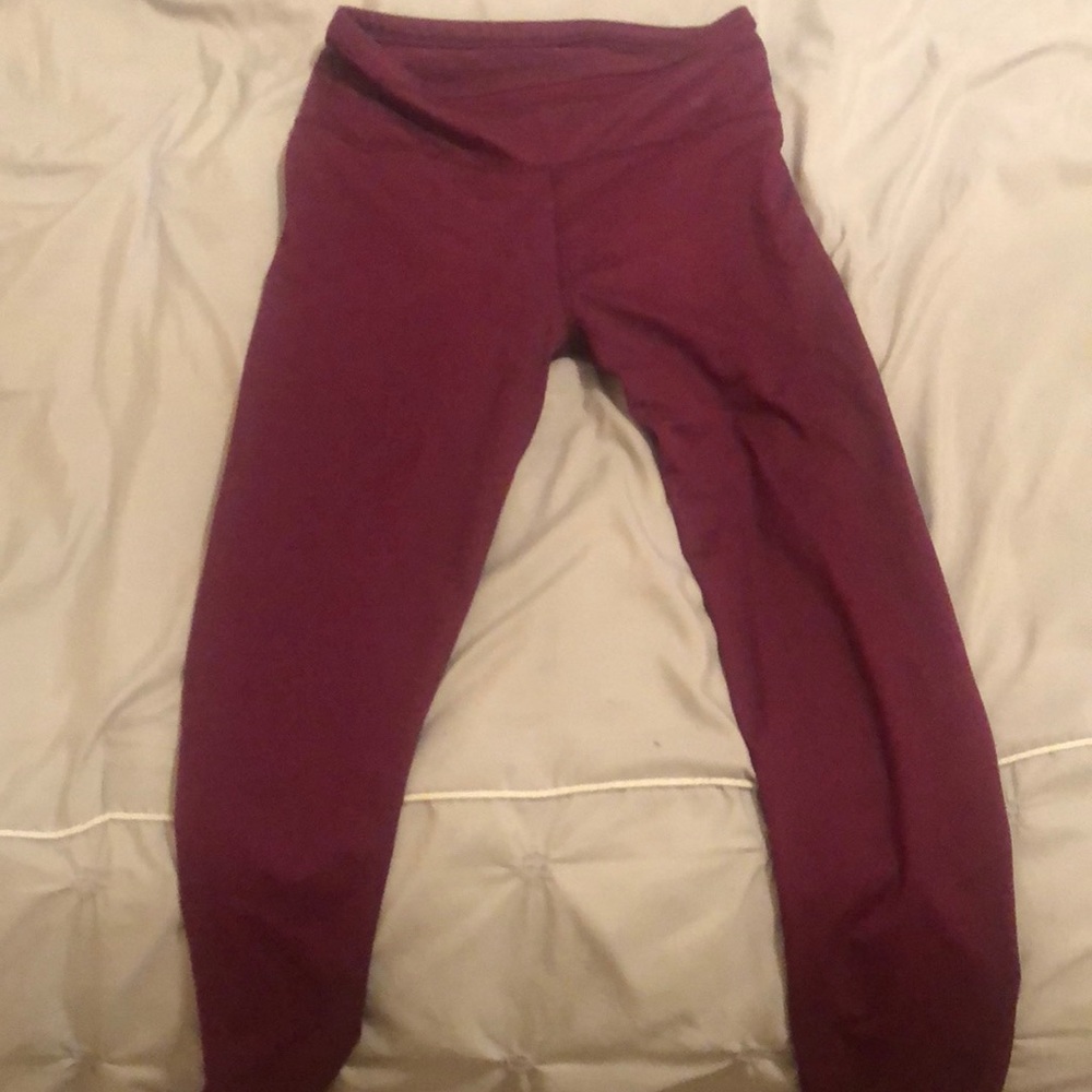 Fabletics burgundy high waisted leggings